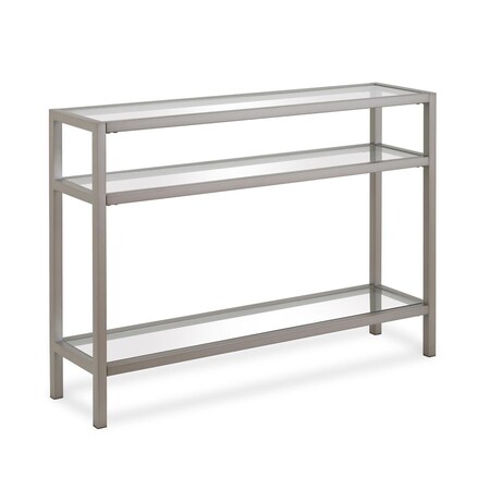 Hudson & Canal Henn &amp; Hart  Sivil Satin Nickel Console Table - 30 x 42 x 10 in. AT0173